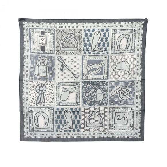 HERMES Gray Scarf